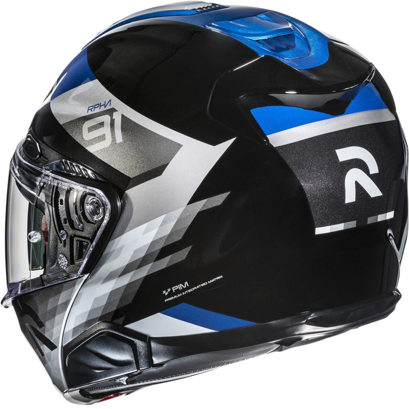 Opklapbare motorhelm HJC RPHA 91 Madal MC2 zwart-grijs-blauw