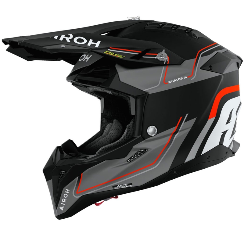 Crosshelm Airoh Aviator 3 Leader mat oranje