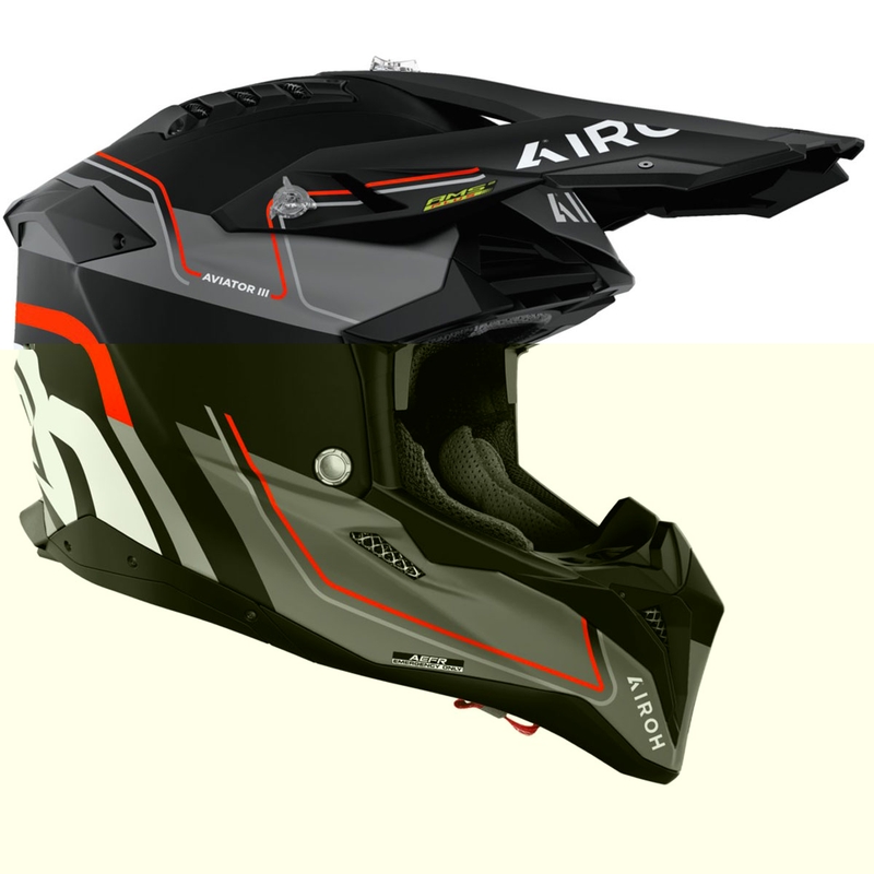 Crosshelm Airoh Aviator 3 Leader mat oranje