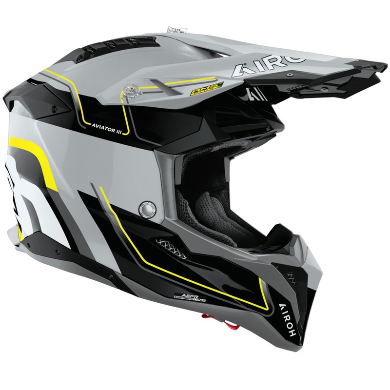 Airoh Aviator 3 Leader motorcrosshelm glanzend geel
