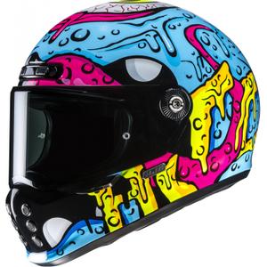 Integraal motorhelm HJC V10 Squeeze MC28 blauw-geel-roze