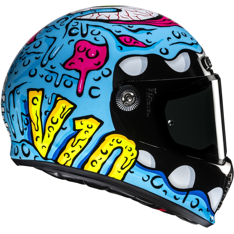 Integraal motorhelm HJC V10 Squeeze MC28 blauw-geel-roze