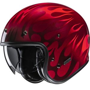 Open motorhelm HJC V31 Firo MC1 rood
