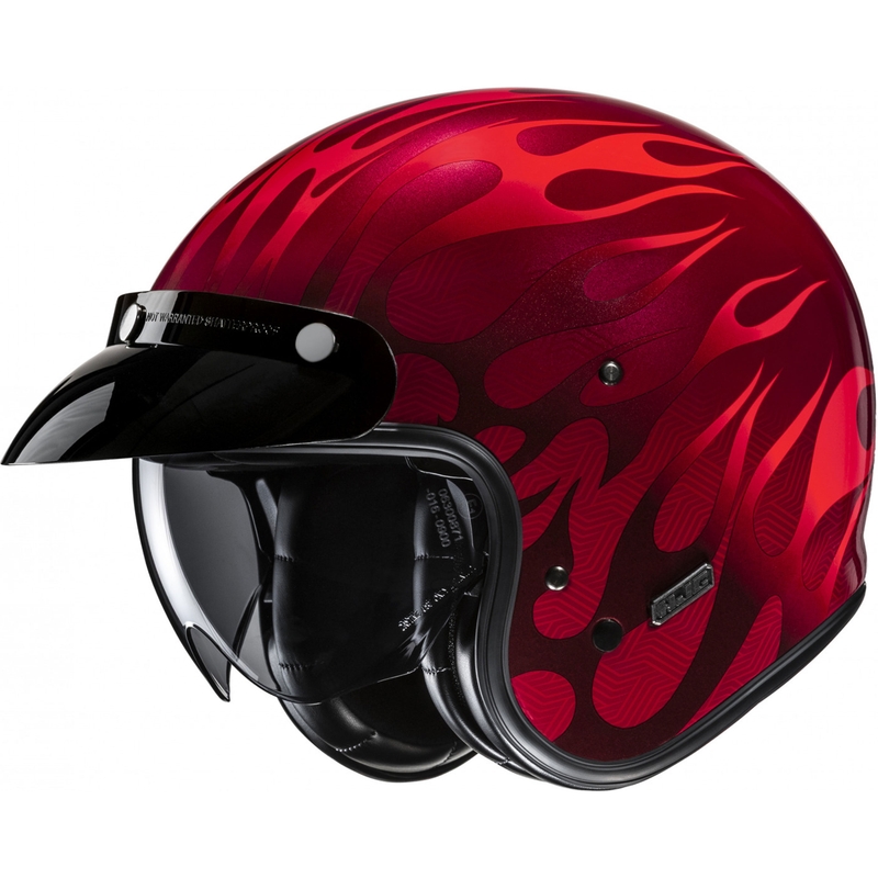 Open motorhelm HJC V31 Firo MC1 rood