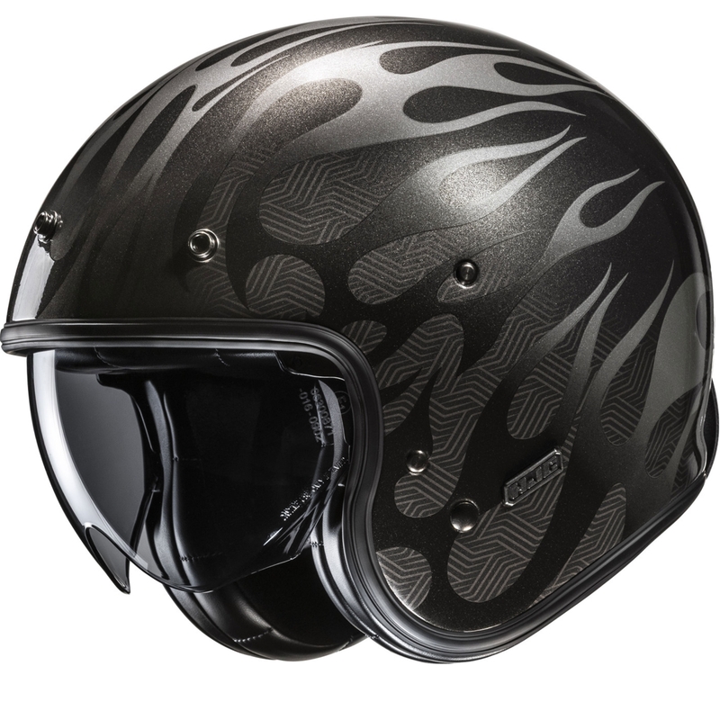 Open motorhelm HJC V31 Firo MC5 zwart-grijs