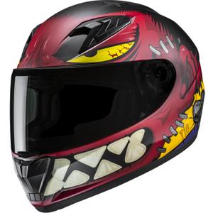 Kinder integraal motorhelm HJC Y10 Frank MC1SF rood-zwart-geel