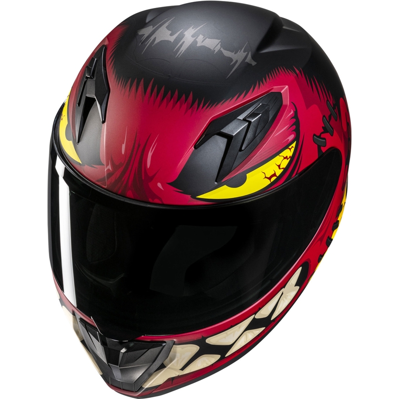 Kinder integraal motorhelm HJC Y10 Frank MC1SF rood-zwart-geel