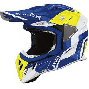 Airoh Aviator ACE 2 Shield crosshelm glanzend blauw-geel