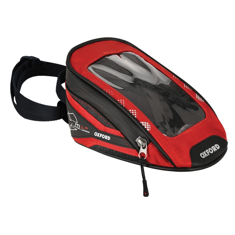 Tanktas voor motorfiets Oxford M1R Micro zwart-rood