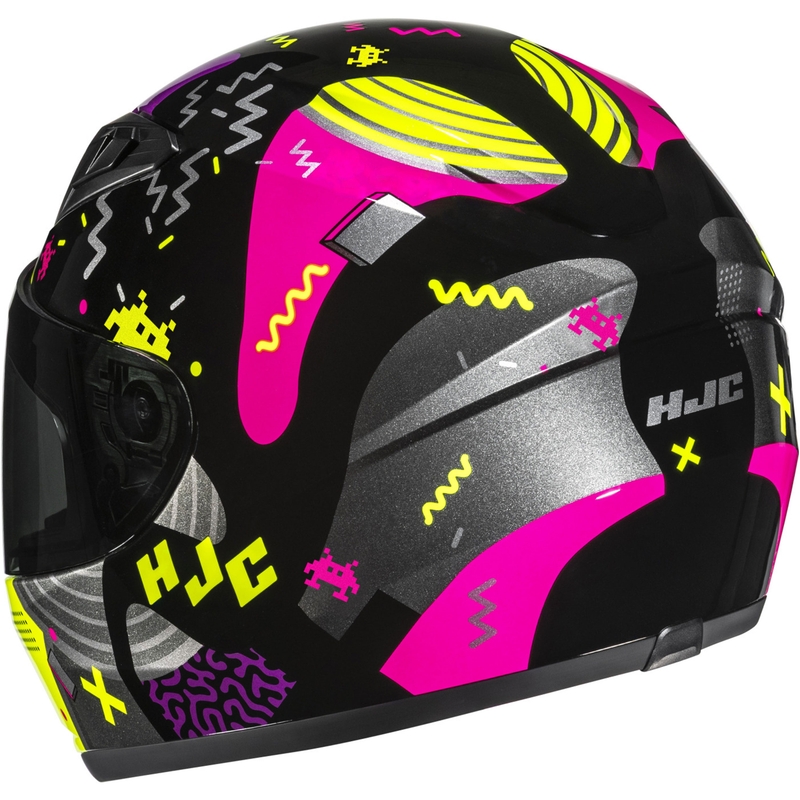 Kinder integraal motorhelm HJC Y10 Mika MC3H zwart-roze