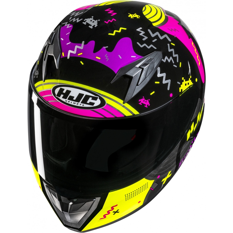 Kinder integraal motorhelm HJC Y10 Mika MC3H zwart-roze