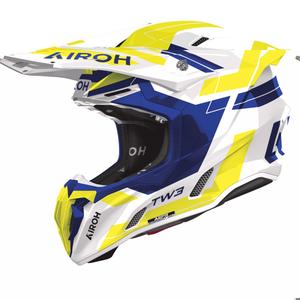 Airoh Twist 3 Dynasty crosshelm glanzend blauw-fluo geel