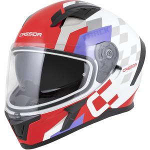 Cassida Orbit Track integraal motorhelm fluo rood-wit-paars-zwart