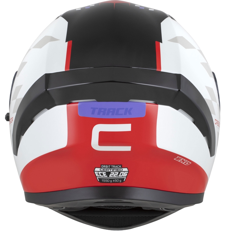Cassida Orbit Track integraal motorhelm fluo rood-wit-paars-zwart