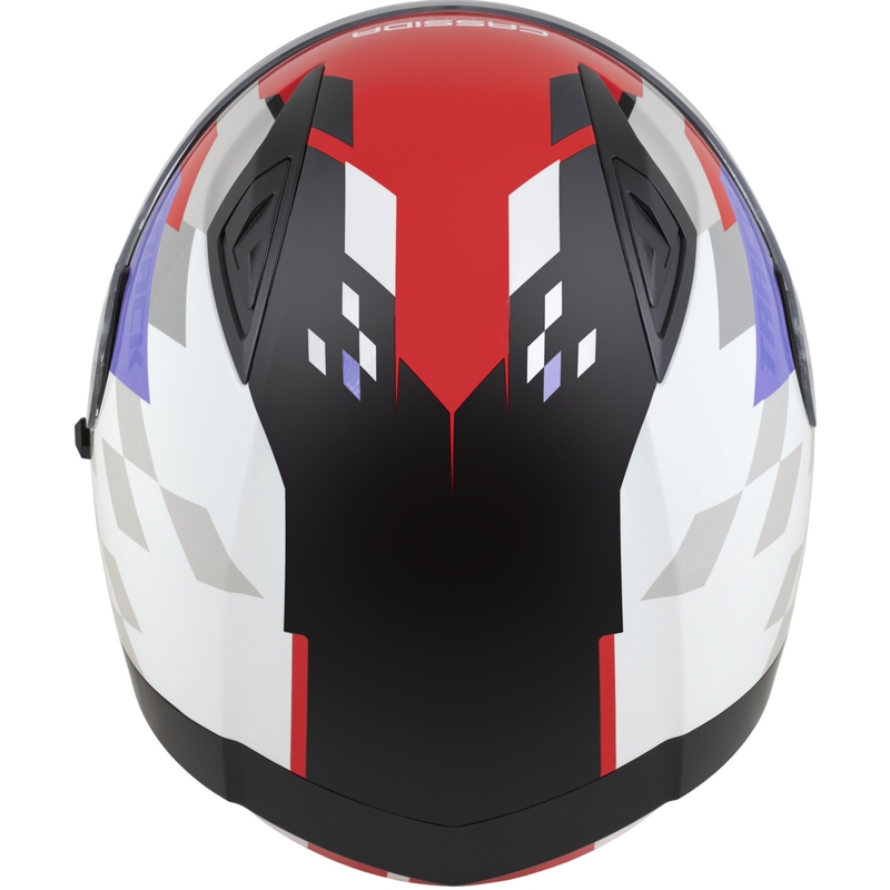 Cassida Orbit Track integraal motorhelm fluo rood-wit-paars-zwart