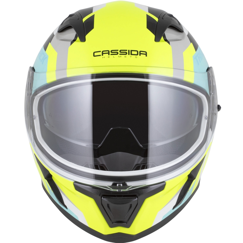 Cassida Orbit Track integraal motorhelm wit-fluo geel-turquoise-zwart
