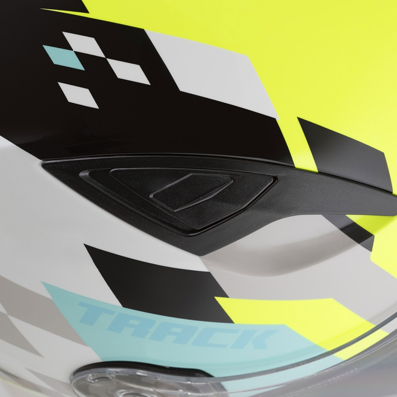 Cassida Orbit Track integraal motorhelm wit-fluo geel-turquoise-zwart