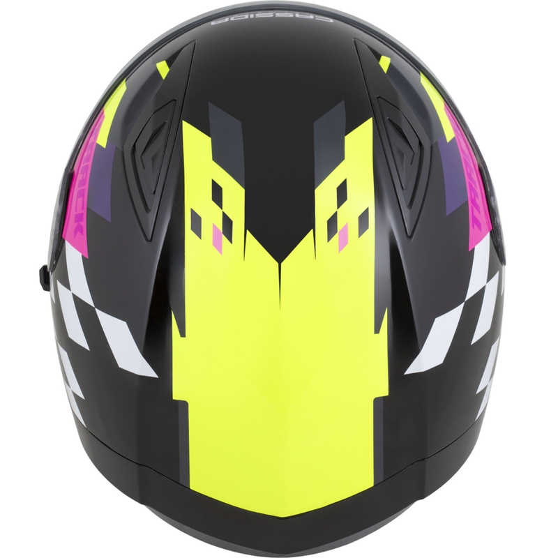 Cassida Orbit Track integraal motorhelm zwart-roze-paars-fluogeel-wit