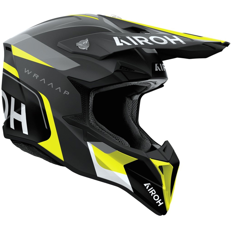 Airoh Wraaap Conquer crosshelm mat geel