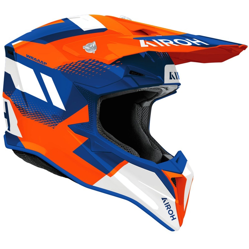 Crosshelm Airoh Wraaap Vision glanzend oranje-blauw