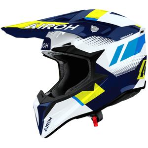 Airoh Wraaap Vision motorcrosshelm glanzend geel-blauw