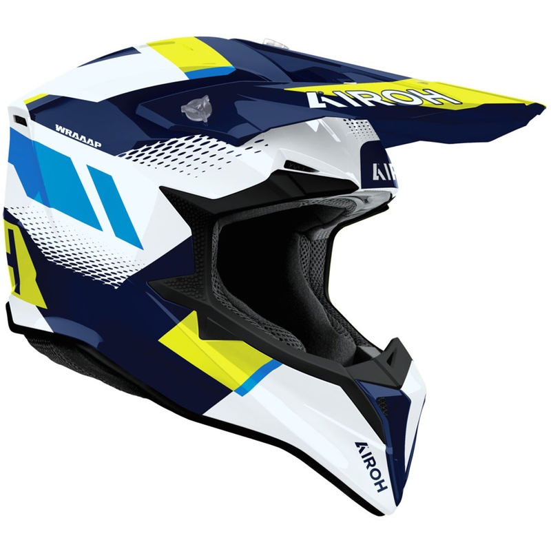 Airoh Wraaap Vision motorcrosshelm glanzend geel-blauw