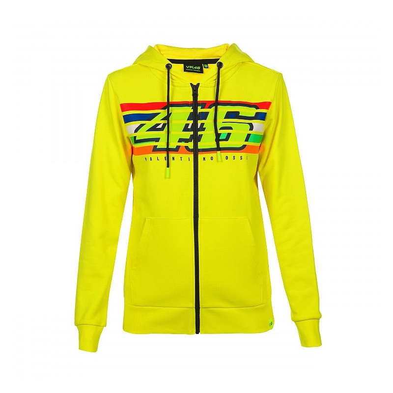 Dámská mikina VR46 Valentino Rossi STRIPES Fleece žlutá