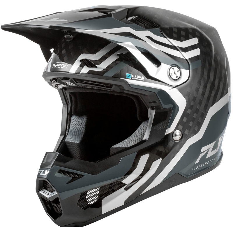 FLY Racing Formula S Carbon Byte crosshelm carbon-grijs-zilver