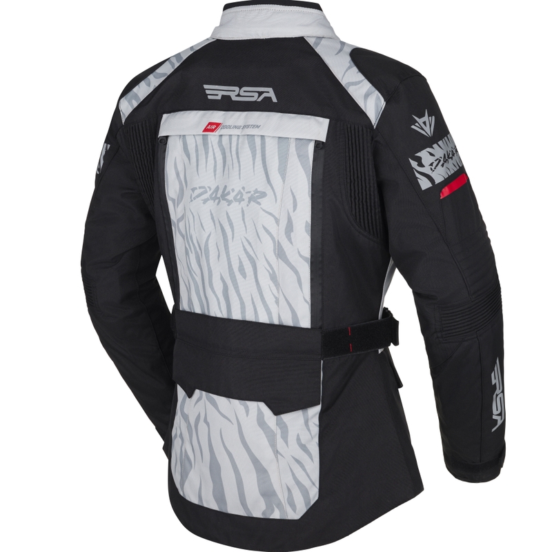 RSA Dakar 2 dames motorjack zwart-grijs-rood