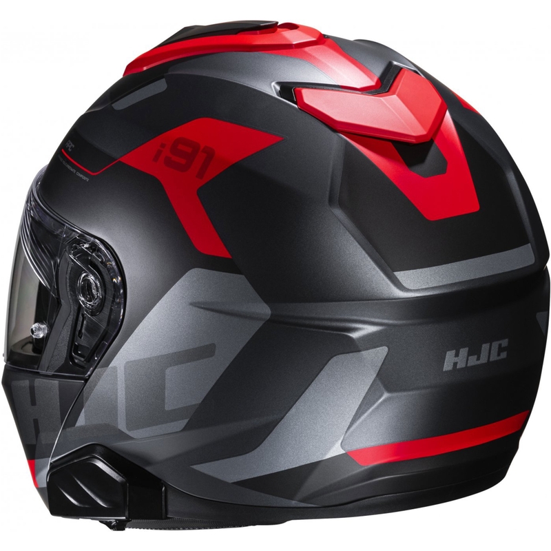 Opklapbare motorhelm HJC i91 Carst zwart-grijs-rood