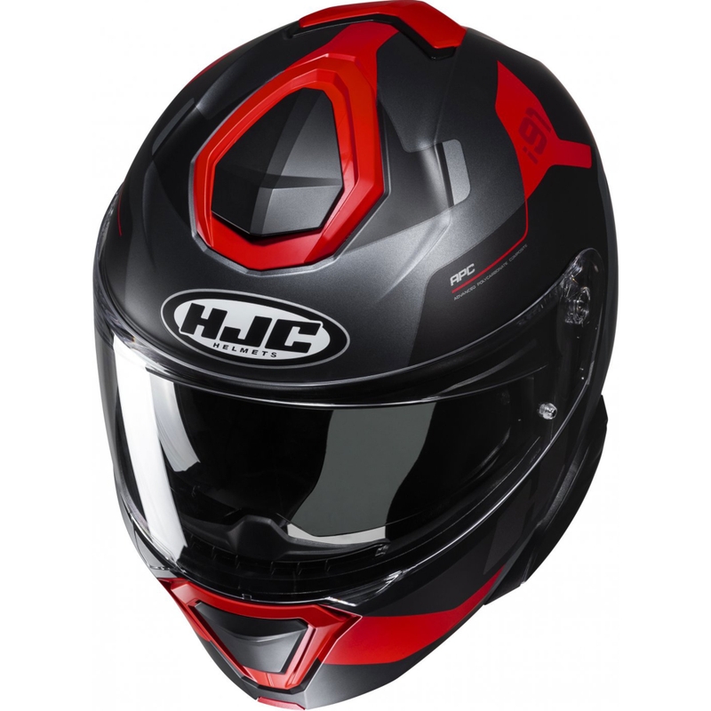 Opklapbare motorhelm HJC i91 Carst zwart-grijs-rood