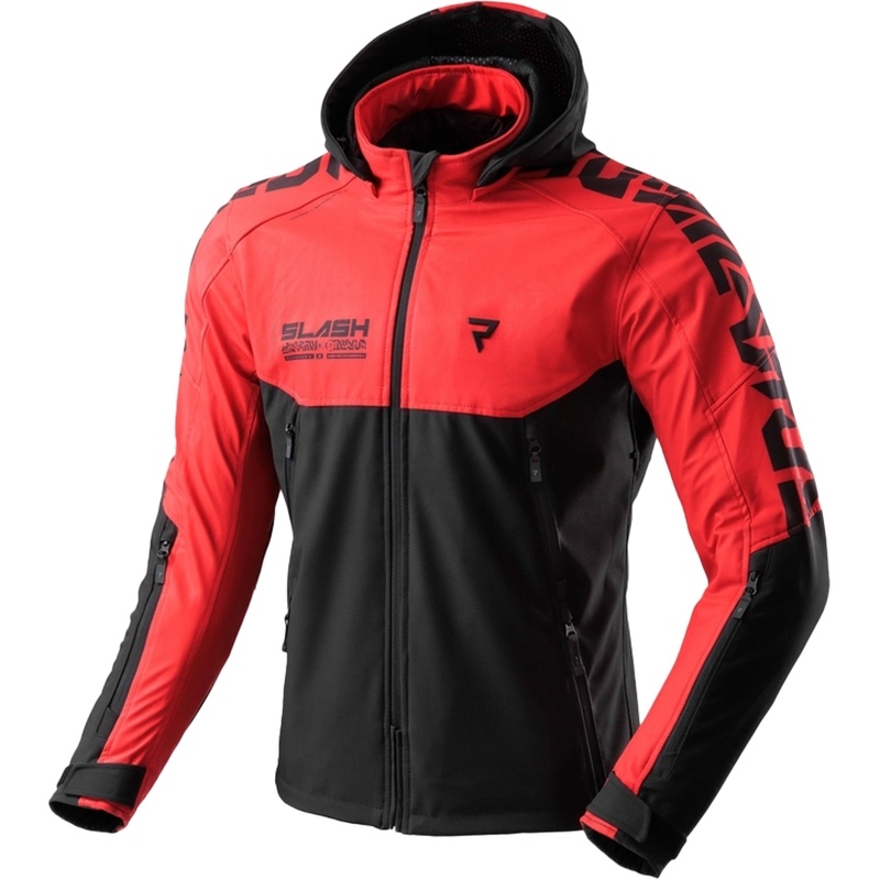 Rebelhorn Slash zwart-rode softshell motorjas