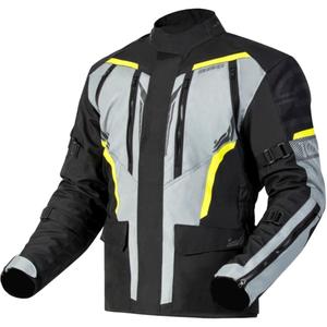 Motorjas Ozone Tour III zwart-grijs-fluogeel