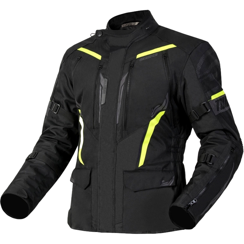 Motorjas Ozone Tour III zwart-antraciet-fluogeel