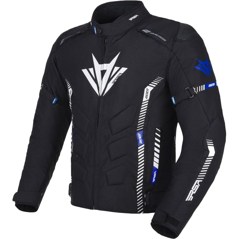 Motorjas RSA Rider zwart-wit-blauw