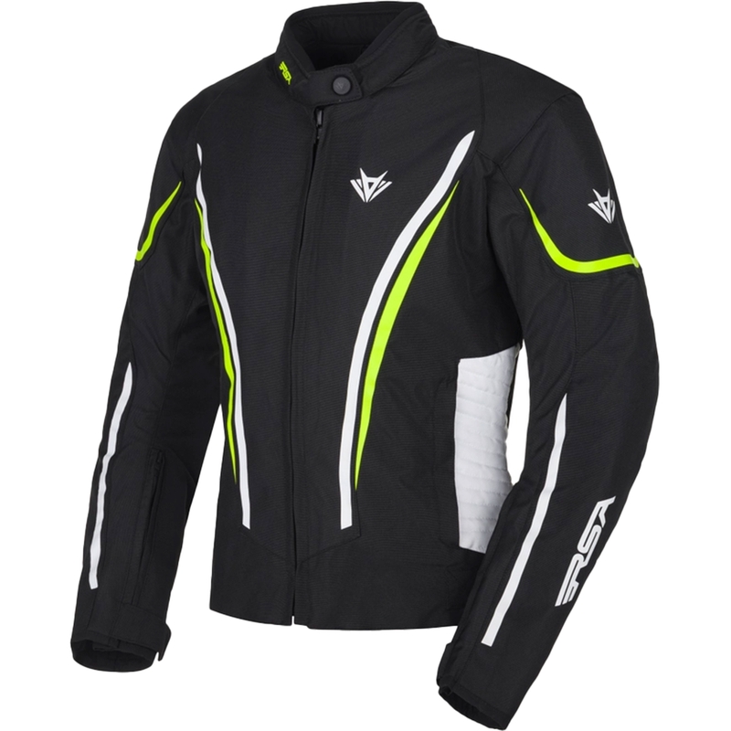 Dames RSA Wasp Zwart-Wit-Fluo Geel Motorjack