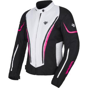 RSA Wasp dames motorjack wit-zwart-roze