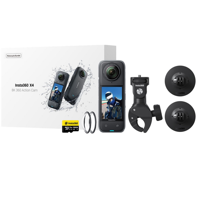 Insta360 X4 Motorfiets Bundel Action Camera Zwart