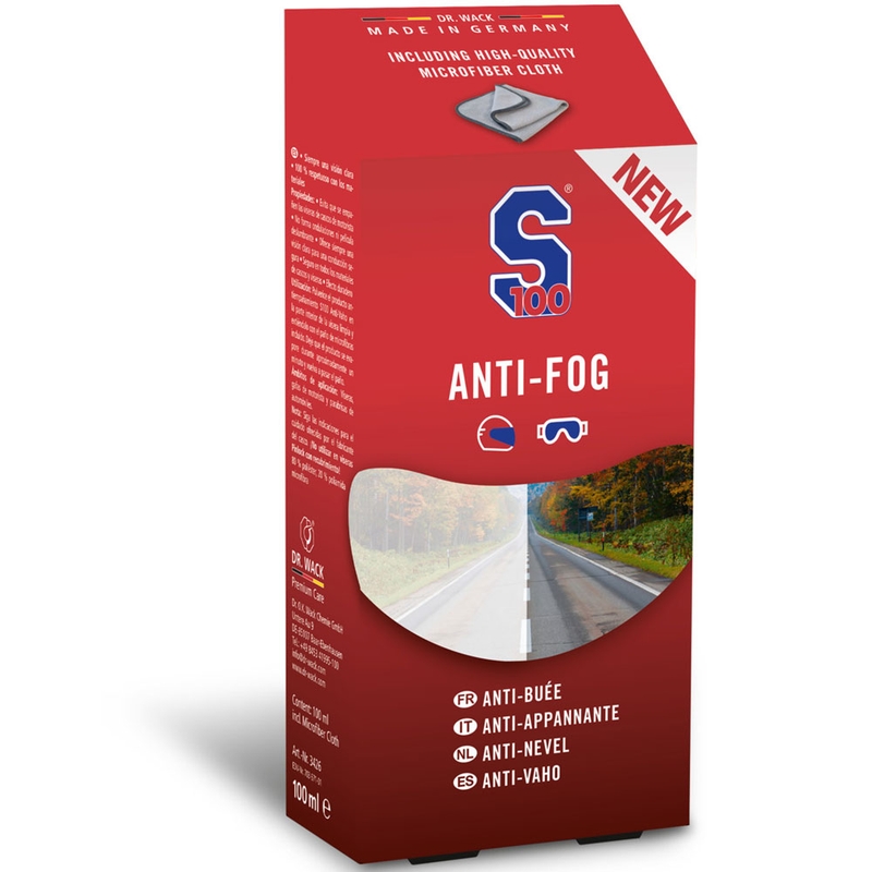 S100 Anti-Fog anti-condensmiddel inclusief microvezeldoek 100 ml