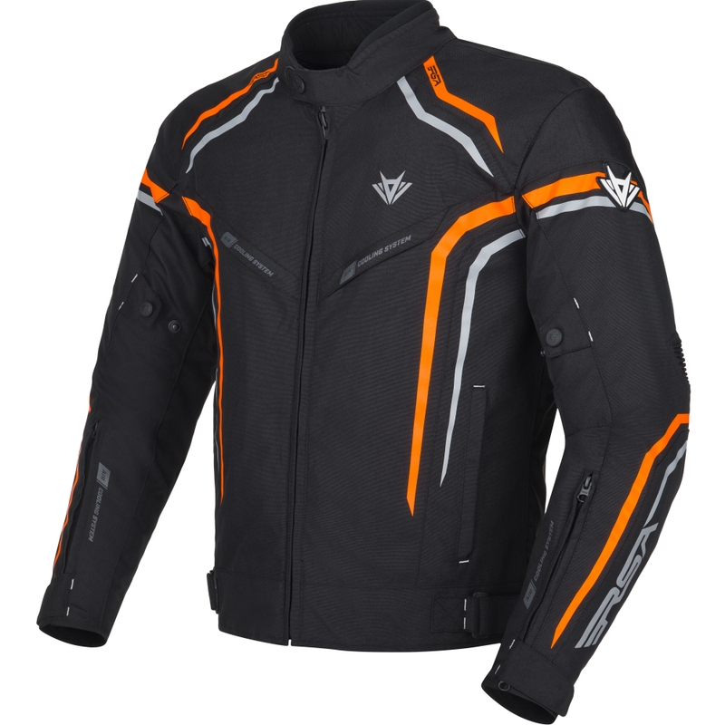 Motorjas RSA Compact 2 zwart-grijs-oranje