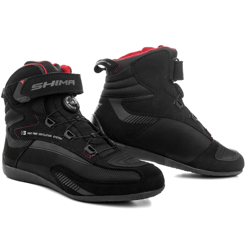 Shima Exo geventileerde motorlaarzen zwart-grijs-rood