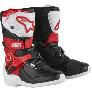 Alpinestars Tech 3S Kindermotorlaarzen Zwart-Wit-Rood