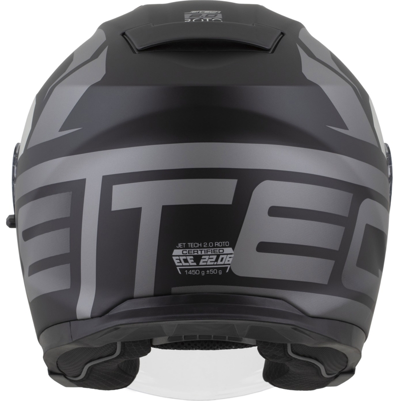 Cassida Jet Tech 2.0 RoTo Open Face Motorhelm Mat Zwart-Grijs-Wit