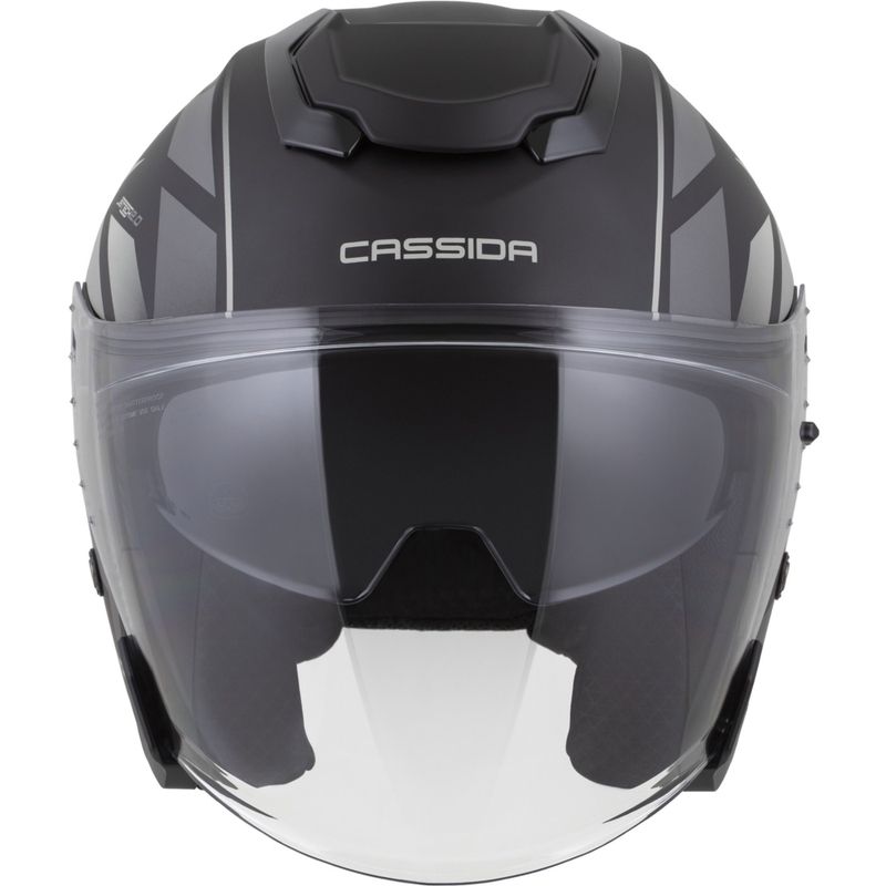 Cassida Jet Tech 2.0 RoTo Open Face Motorhelm Mat Zwart-Grijs-Wit
