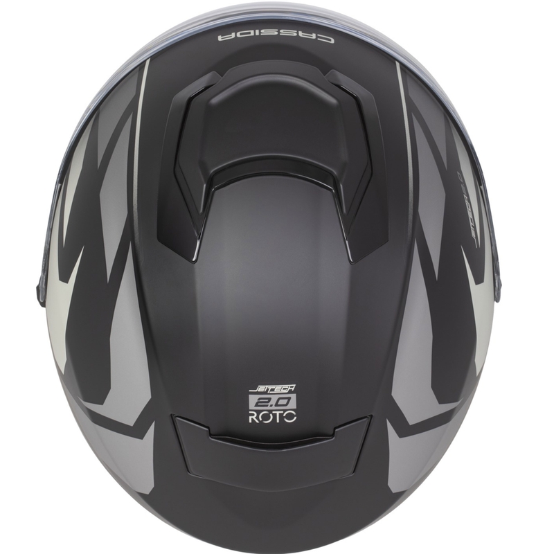 Cassida Jet Tech 2.0 RoTo Open Face Motorhelm Mat Zwart-Grijs-Wit