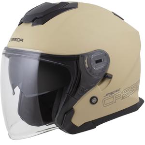 Cassida Jet Tech 2.0 RoTo Open Face Motorhelm Mat Zand-Zwart-Grijs