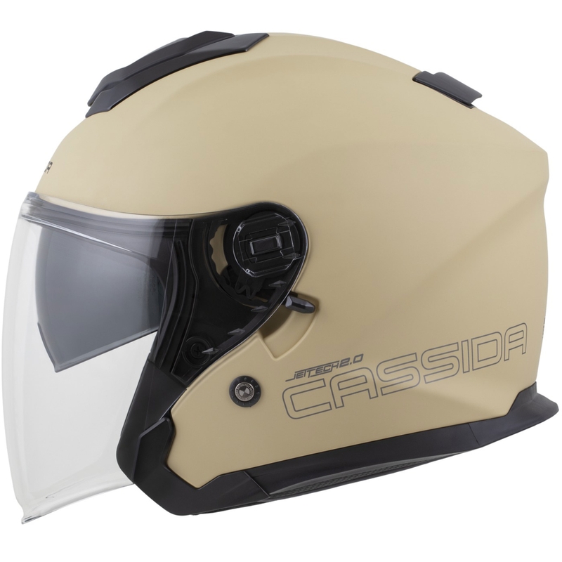 Cassida Jet Tech 2.0 RoTo Open Face Motorhelm Mat Zand-Zwart-Grijs