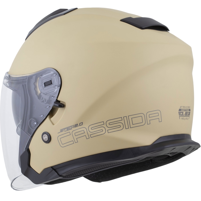 Cassida Jet Tech 2.0 RoTo Open Face Motorhelm Mat Zand-Zwart-Grijs
