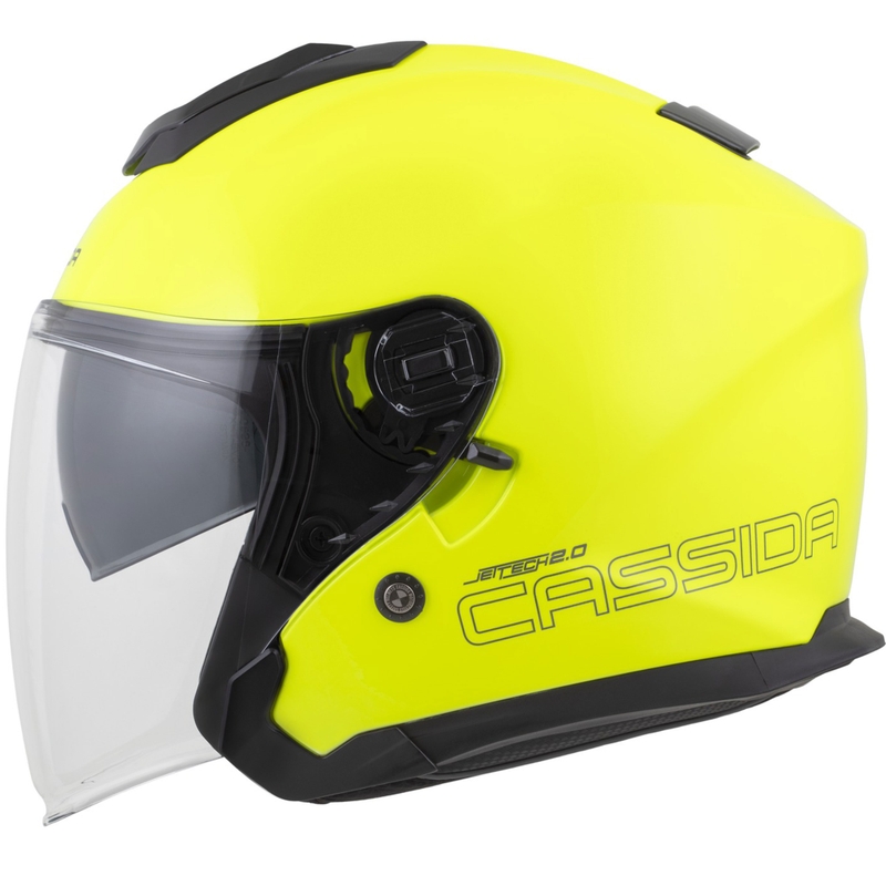 Cassida Jet Tech 2.0 RoTo open motorhelm fluo geel-zwart-grijs