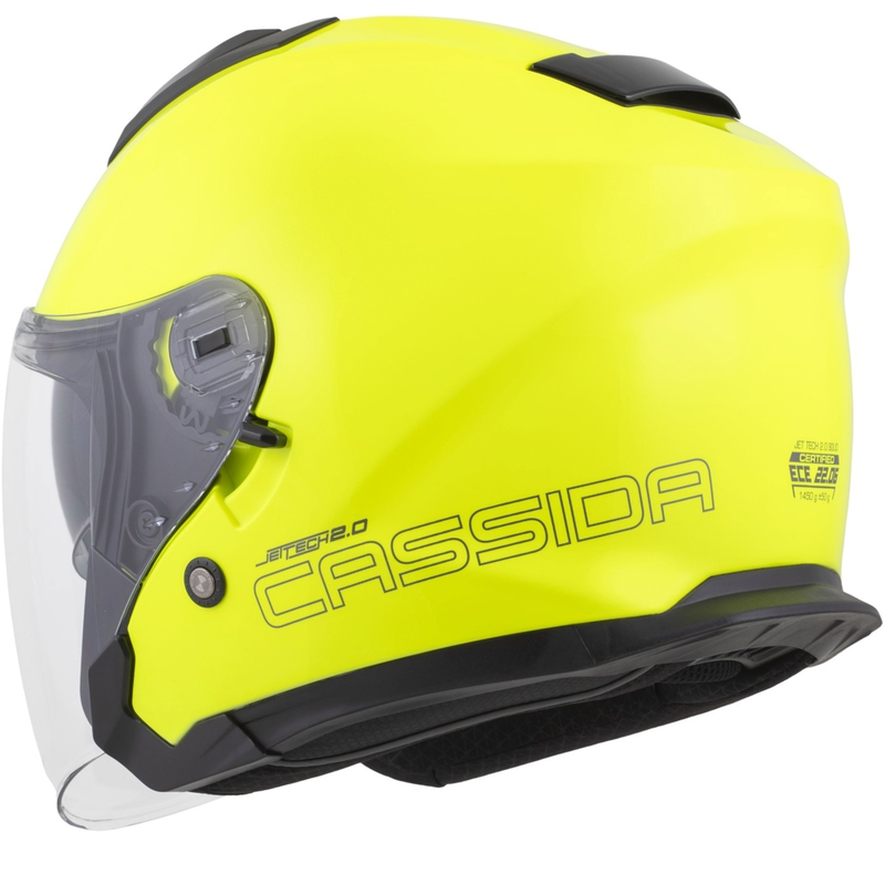 Cassida Jet Tech 2.0 RoTo open motorhelm fluo geel-zwart-grijs